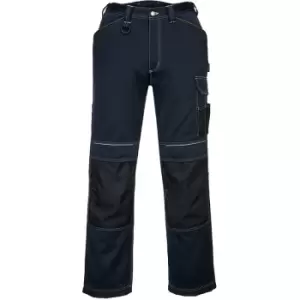Image of Portwest - Mens PW3 Work Trousers (34R) (Navy/Black) - Navy/Black