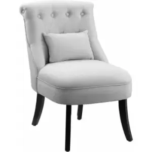 Image of Homcom - Fabric Single Sofa Armchair Upholstered w/Pillow Wood Leg Livingroom Grey