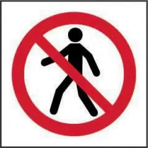 Image of Prohibition Rigid PVC Sign 100 x 100mm - No Thoroughfare Symbol