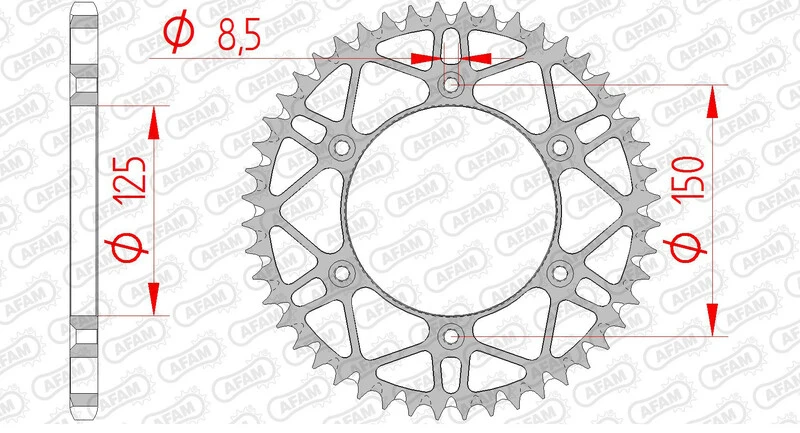 Image of AFAM Steel Self-Cleaning Rear Sprocket 71304 - 520