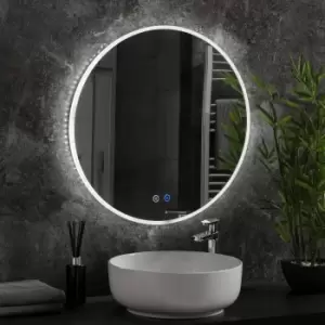Image of LED Minimal Round Bathroom Mirror 60cm Dimmable With Anti-Fog