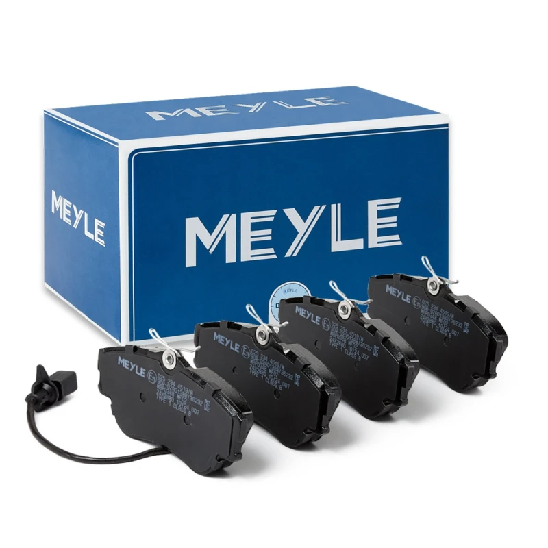 Image of MEYLE 025 234 4519/W Brake pad set Front Axle, incl. wear warning contact, Original Quality, with anti-squeak plate Brake Pad Set,disc brake (402)