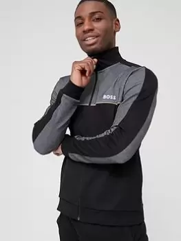 Image of BOSS Bodywear Tracksuit Lounge Jacket - Black, Size L, Men