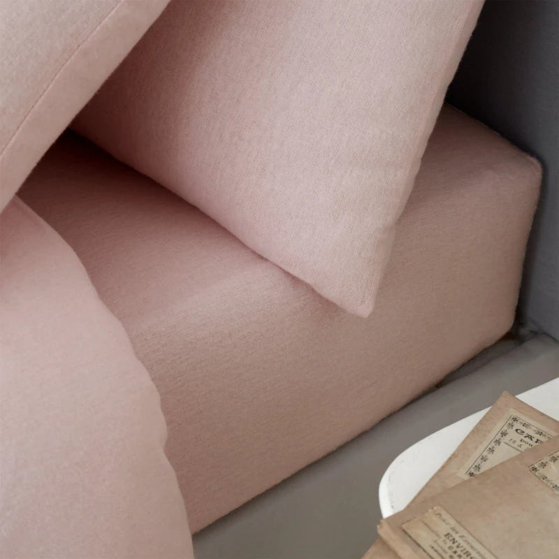 Image of Catherine Lansfield Catherine Lansfield 'Brushed Cotton' Fitted Sheet in Pink Size: Double Fitted Pink Double Fitted Unisex 5057681115344