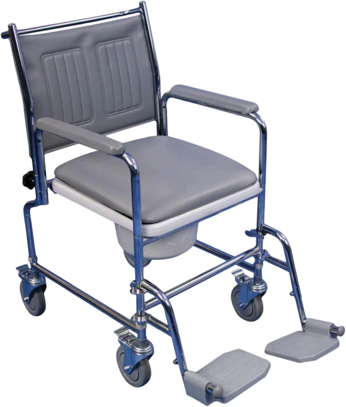 Image of Aidapt Lenham Height Adjustable Mobile Commode Blue