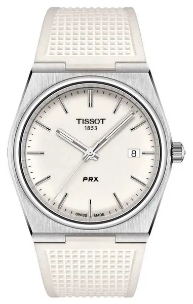 image of Tissot T1374101701100 PRX (40mm) White Luminous Dial / White Watch