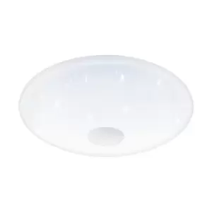 Image of Wall Flush Ceiling Light White Shade White Plastic Crystal Effect Bulb LED 30W