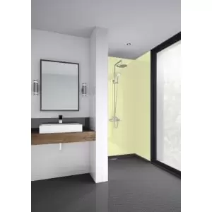 Image of Mermaid Acrylic Soft Yellow Gloss Single Shower Panel 2440 x 900 x 4mm