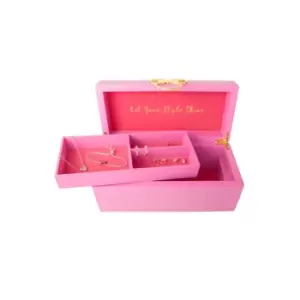 image of Disney Minnie Mouse Pink Solid Wood Jewellery Box