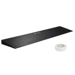 image of VEVOR 1.2" Rise Cuttable Threshold Ramp for Sweeping Robot, 35.4" Wide Natural Rubber Wheelchair Ramp, Non-Slip Solid Rubber Ramp with Double-Sided Ta