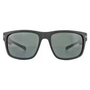 Image of Square Matt Black Grey Polarized Sunglasses