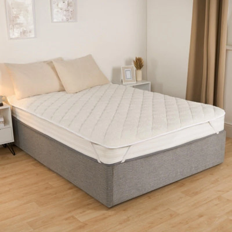 Image of OHS OHS Teddy Soft Warm Thermal Mattress Topper Fitted Sheet, Cream Size: Single Fitted Cream Single Fitted Unisex 5027434196951