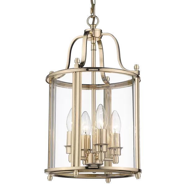 image of New York 4 Light Lanterns Pendant Ceiling Light Gold, E14