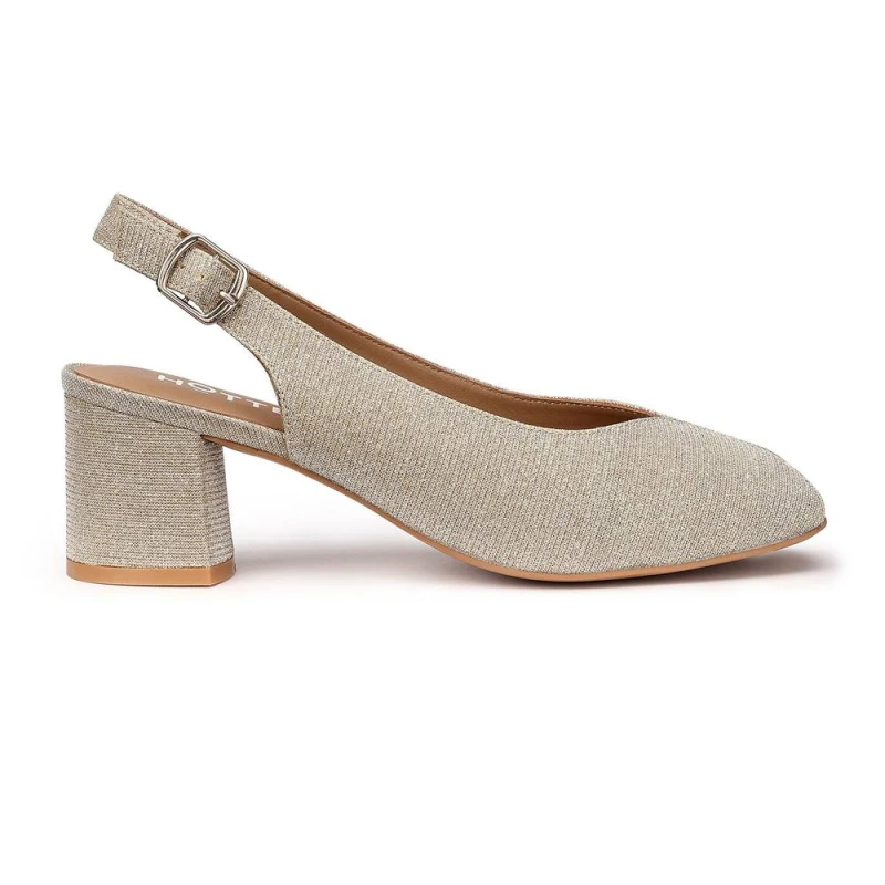 Image of Hotter Womens Wide Fit 'Studio' Slingbacks in Gold Size: 7 Gold Female 7