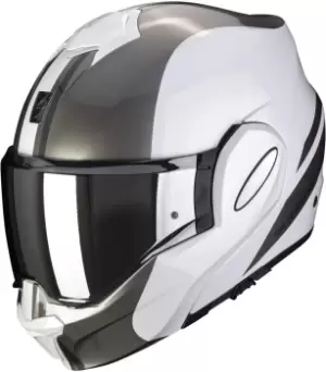 Image of Scorpion EXO-Tech Forza Helmet, white-silver, Size 2XL, white-silver, Size 2XL