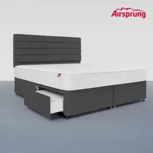 Image of Airsprung Super King Size Hybrid Mattress With 2 Drawer Charcoal Divan