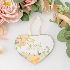 image of Peaches & Cream Mirror Heart Plaque Grandma