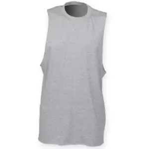 image of Skinnifit Mens High Neck Slash Armhole Vest (M) (Heather Grey)