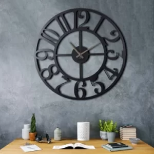 image of Circle XL Black Decorative Metal Wall Clock