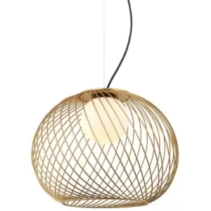 image of Netlighting Modern Hanging Pendant Golden 1 Light with White Shade, E27 - ITLMDM