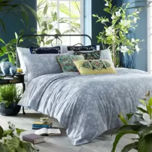 image of Magnolia Jasper 220TC 100% Cotton King Size Duvet Cover Sets Bedding Bed Sets - Blue - Wedgwood