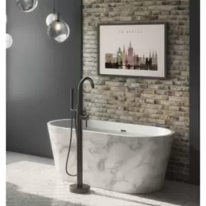 image of Marble Effect Freestanding Double Ended Bath 1695 x 795mm - Elementa