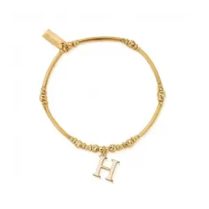 image of Gold Iconic Initial Bracelet - Letter H