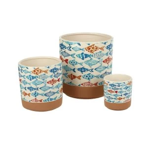 Image of Ceramic Fish Planters Set of 3 By Heaven Sends
