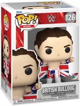 image of WWE British Bulldog vinyl figurine no. 126 Funko Pop! multicolor