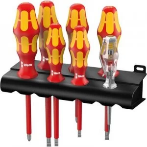 image of Wera 160 i/165 i/7 Rack VDE Screwdriver set 7 Piece Slot, Pozidriv