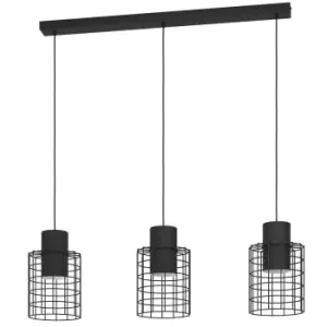 image of Eglo Milligan Ip20 Steel Industrial 3 Light Pendant