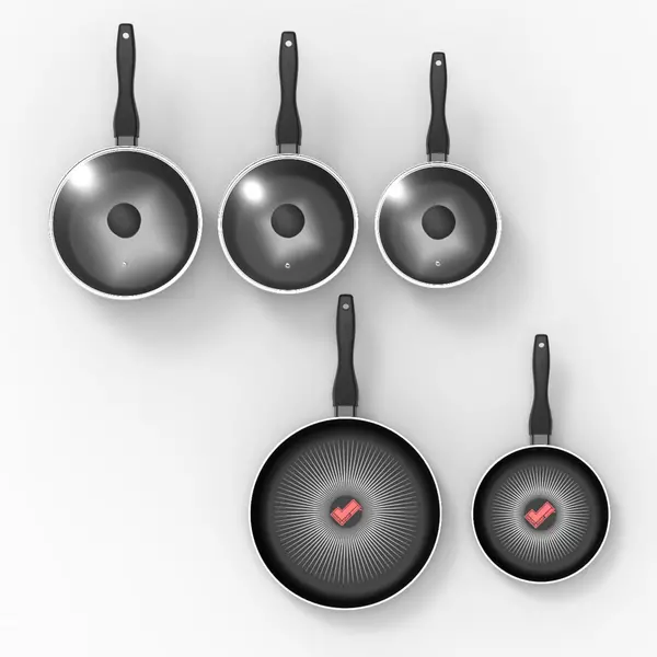 image of Tower Smart Start Gourmet 5 Piece Pan Set Black