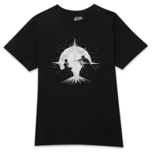 Image of Star Wars Saber Silhouette Fight Mens T-Shirt - Black - 3XL