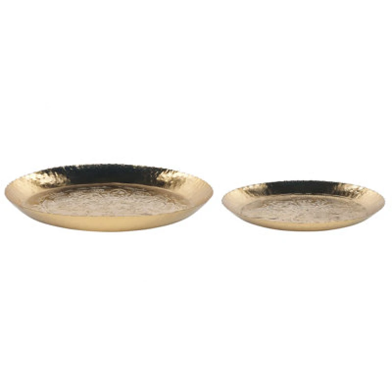 Image of Beliani Set Of 2 Trinket Dishes Sadane Metal Gold