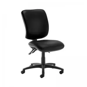 Image of Senza high back operator chair with no arms - Nero Black vinyl