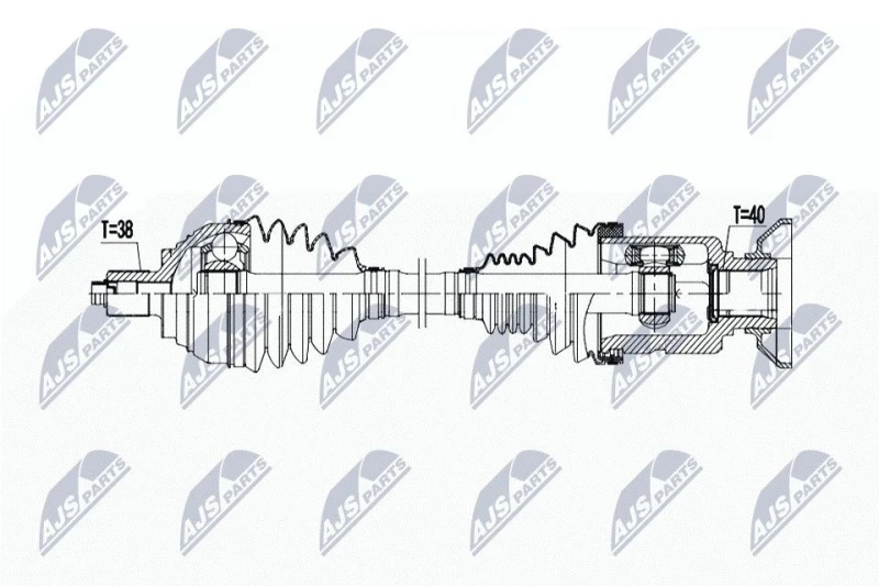 Image of NTY NPW-WW-237 Drive shaft Automatic Transmission, Front Axle Right Drive Shaft (13)