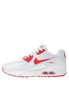 Image of Nike Air Max 90 Junior Trainer - White, Size 5.5