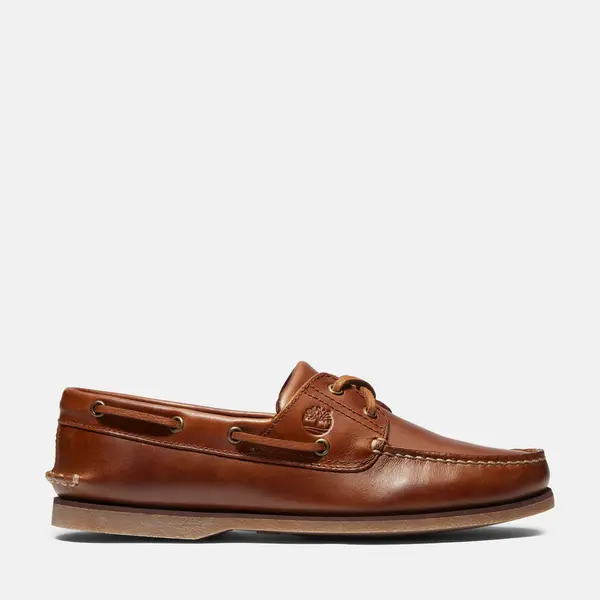 Image of Timberland Classic Leather Boat Shoe For Men In Brown, Size 7