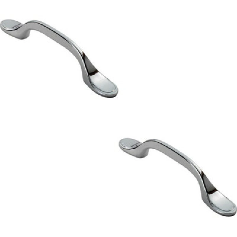 Image of Loops 2x 128mm Shaker Style Cabinet Pull Handle 76mm Fixing Centres Polished Chrome Multi unisex
