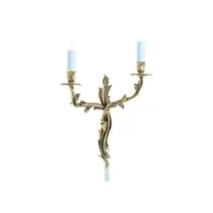 Image of Impex Louis Polished Brass Candle Wall Lamp