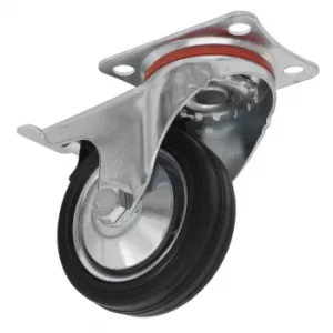 image of Castor Wheel Swivel Plate with Brake 75MM