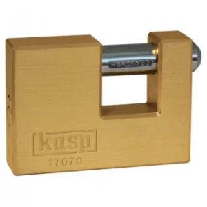 image of Kasp 170 Series Brass Shutter Padlock 70mm Standard