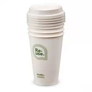 image of Aladdin Re-Use Sustain Cup & Lid 0.35L (Pack of 4) Re-Use Sustain Graphic