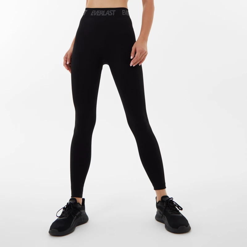 Image of Everlast Seamless Logo Leggings Womens - Black 6