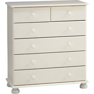 image of Malmo White Pine 6 Drawer Chest (H)901mm (W)823mm (D)383mm