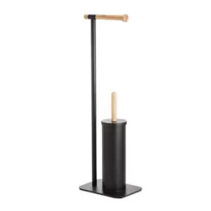Image of Showerdrape Sonata Toilet Roll & Brush Combo in Black