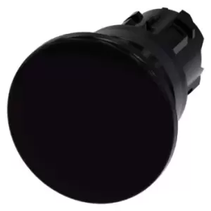 Image of Siemens Mushroom Black - Momentary, SIRIUS ACT Series, 22mm Cutout, Round