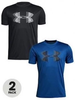 Image of Urban Armor Gear Boys Tech Big Logo 2 Pack Tee BlackBlue Size 11 12 Years