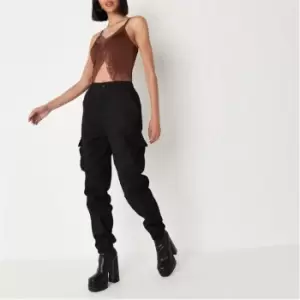 image of Missguided Tall Basic Cargo Trousers - Black