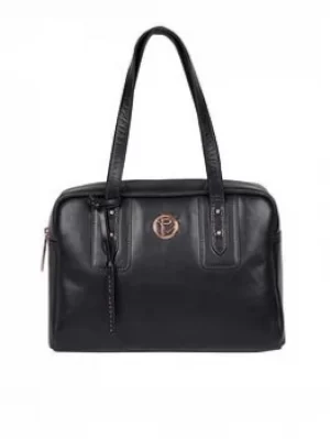 image of Pure Luxuries London Grey 'Madox' Leather Handbag